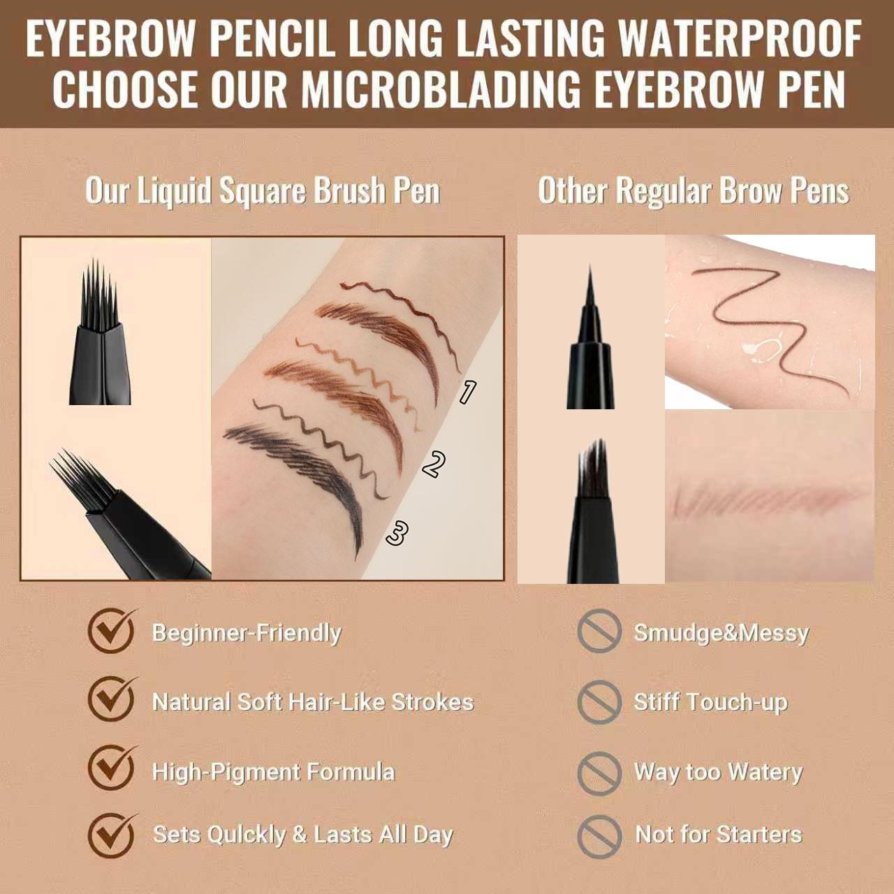Double-Ended Eyebrow Pencil Set, Instant Root Coverage & Edge Control, Waterproof Sweatproof Long-Lasting Makeup Tool, Cosmetic