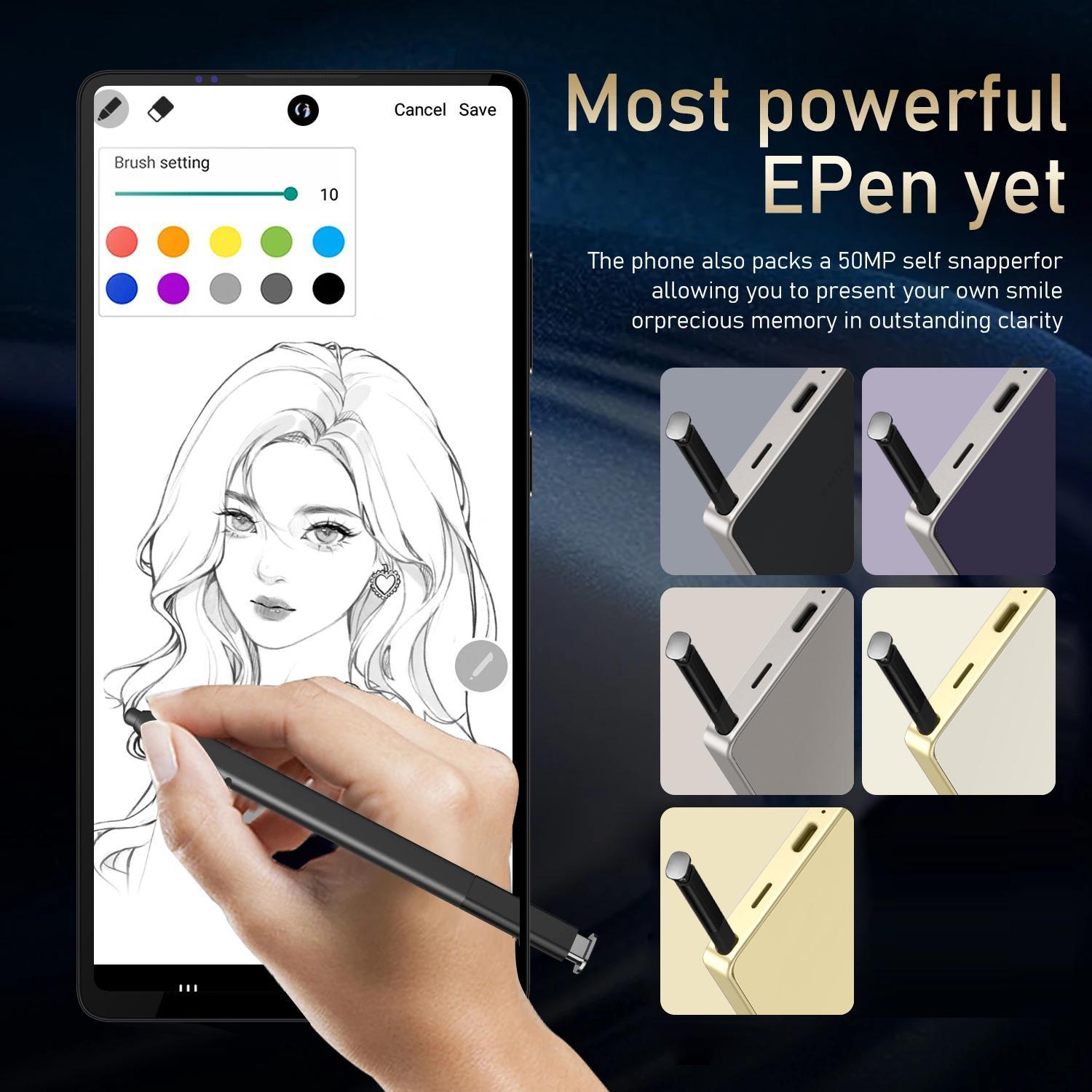 Fuffi Smart Phone 4g Dual Sim 6.8 Inch HD Screen 3gb/4GB RAM 32GB ROM 8mp+16mp Camera 4000mah Battery Install electronic pen and metal integrated frame Android 12 Touchscreen Smartphone Cellphone