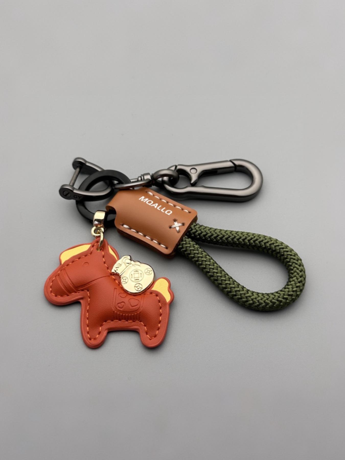 Handmade Horsehair Cartoon Style Couple Bracelet Keychain, Cute Fashion Jewelry Gift, Perfect for Her or Him, Unique Present Idea