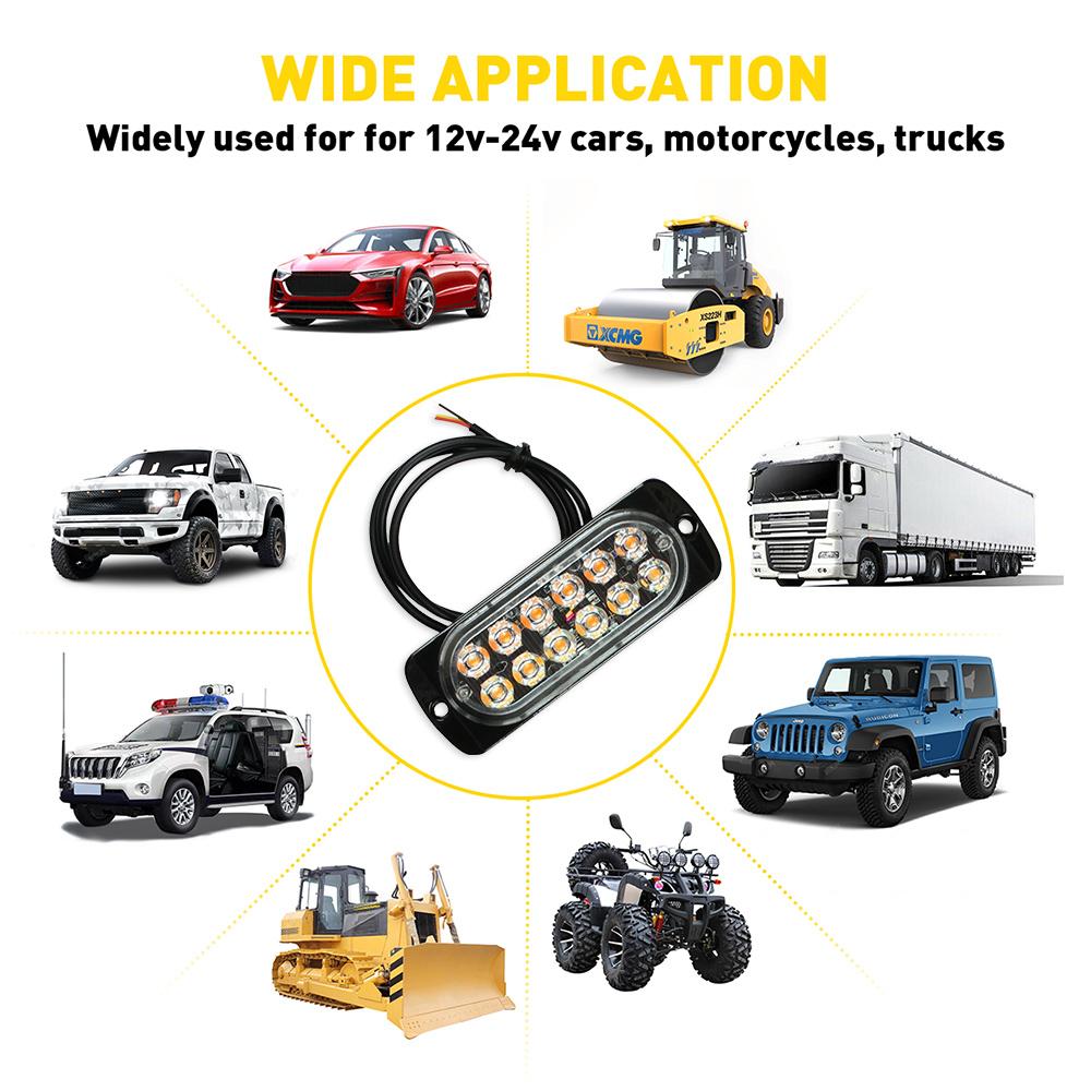4-Pack 12 LED Amber/White Strobe Lights Vehicles Trucks Emergency Strobe Lights Kit 12V -24V Warning Hazard Flash Strobe Lights Bar Grill Grille Surface Mount Super Bright Waterproof, Amber/White 4-Pack 12 LED Amber/White Strobe Lights Vehicles Trucks Emergency Strobe Lights Kit 12V -24V Warning Hazard Flash Strobe Lights Bar Grill Grille Surface Mount Super Bright Waterproof, Amber/White
