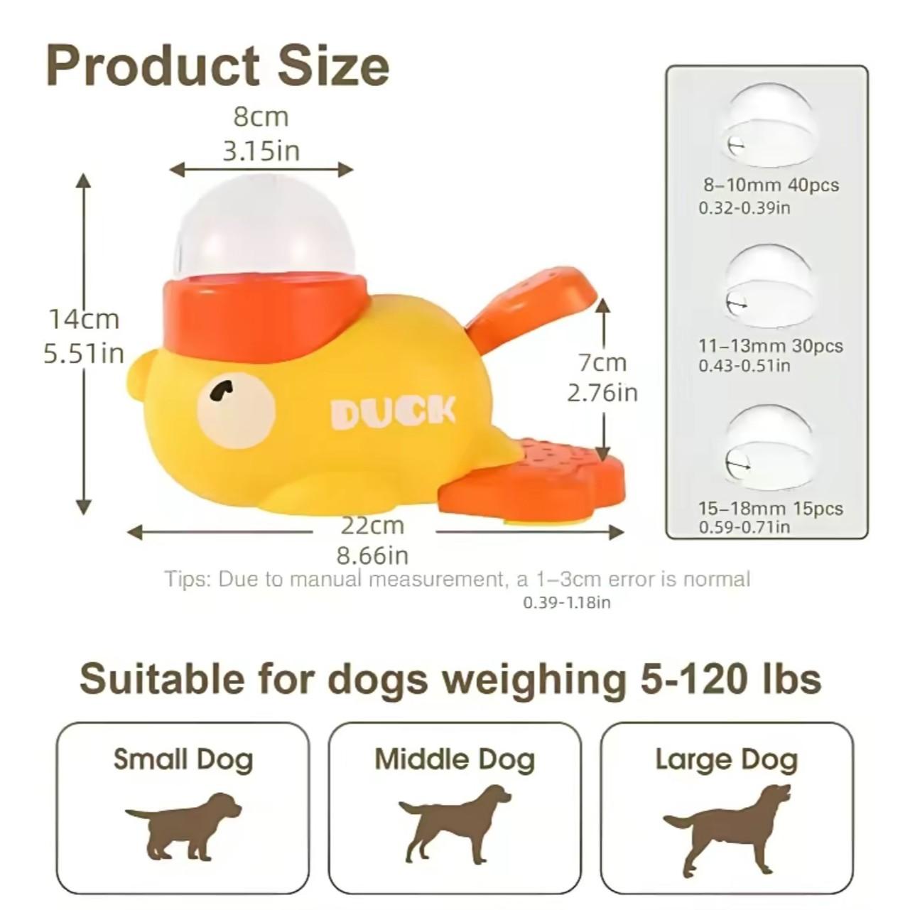 2-in-1 Interactive Cat Puzzle Treat Dispenser Toy Supplies, Duck-Shaped Food Slow Feeder for Cats and Small Dogs, IQ Enrichment, IQ Training and Exercise Dried Treats 8.6 Inches