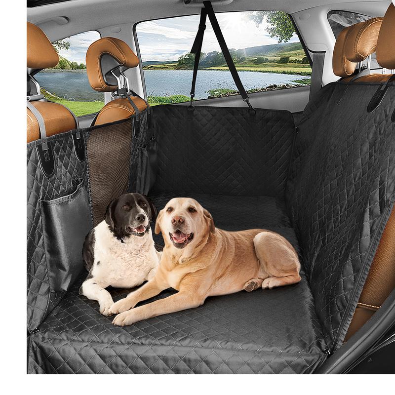 Dog Car Seat Cover for Back Seat, Waterproof Back Seat Extender for Dogs Supports 400lbs, Hard Bottom Car Seat Cover for Dogs, Sturdy Dogs Seat Cover for Car SUV