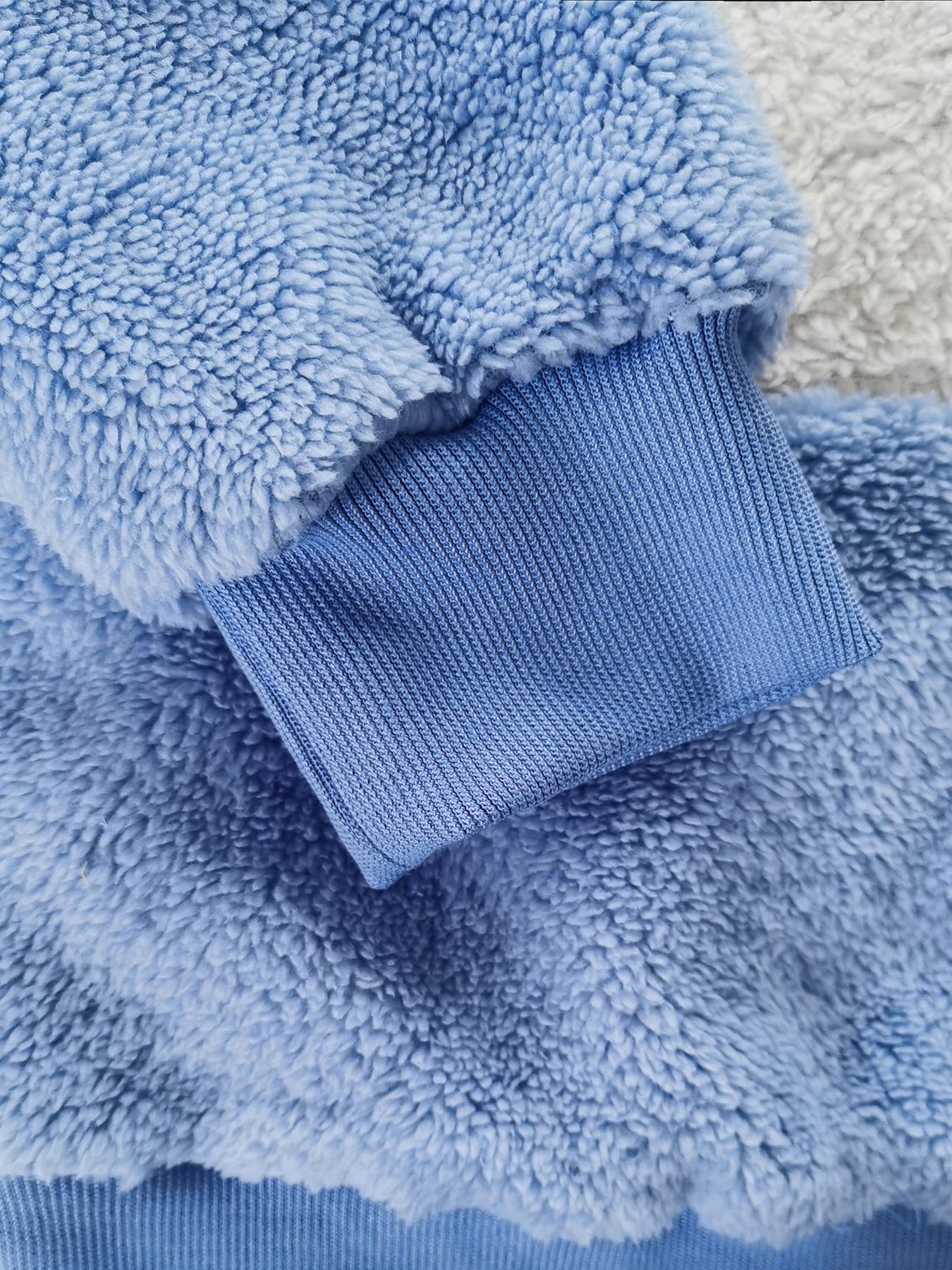 Women's Fleece Lined Hooded Patchwork Jacket, Warm Zipper Pocket Coat for Fall Winter, Casual Fashion Outerwear for Women