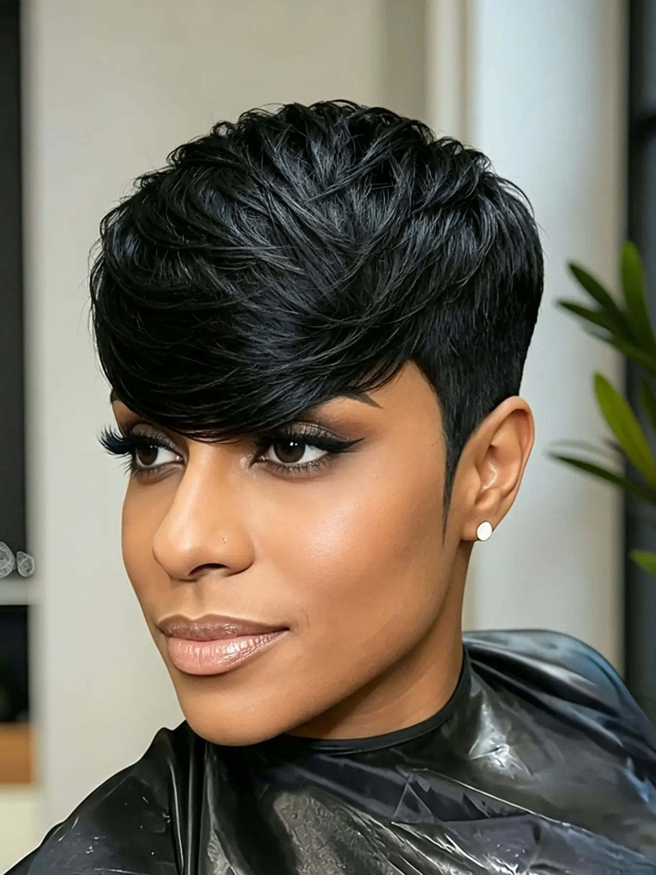 black color pixie cut wig short straight human hair wig for women human hair wigs daily party cosplay gift use machine made pixie wig