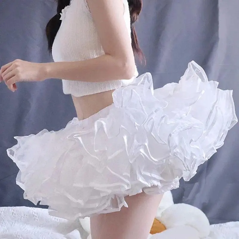 Lolita Super Stuffed Petticoat Crinoline Slips Wedding Accessories Multi Layers Short Organza Tutu Skirt Vintage Underskirt