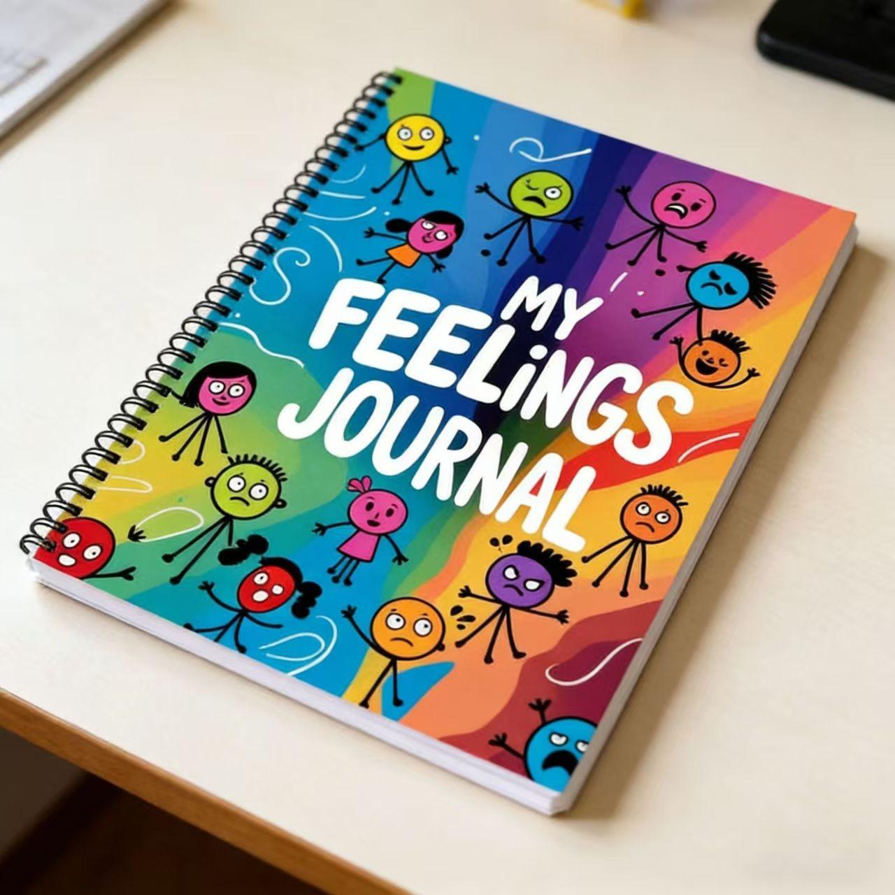 Colorful Coil Notebook for Kids & Adults, My Feelings Journal Theme, Fun Design for Emotion Recognition & Expression