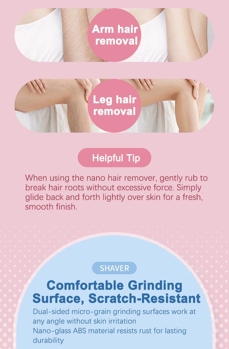 Gentle Pain-Free Hair Removal & Exfoliation Device: A Gentle, Wet/Dry Device for Pain-Free Shaving and Exfoliation That Rinses Clean Without Irritation or Disassembly