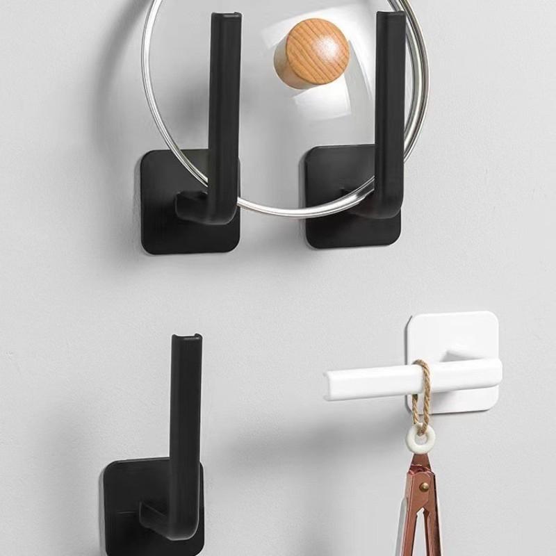 No-Drill Adhesive Hooks for Hat and Kitchen Towel Storage, Versatile Wall Organizer for Home Office Bathroom Kitchen Decor, Self Adhesive Hooks