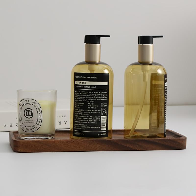 1pc Natural Walnut Wood Rectangular Tray - 11.8-Inch Large Bathroom Countertop Organizer, Oval Rectangular Bath Sink Storage Rack with Polished Natural Grain