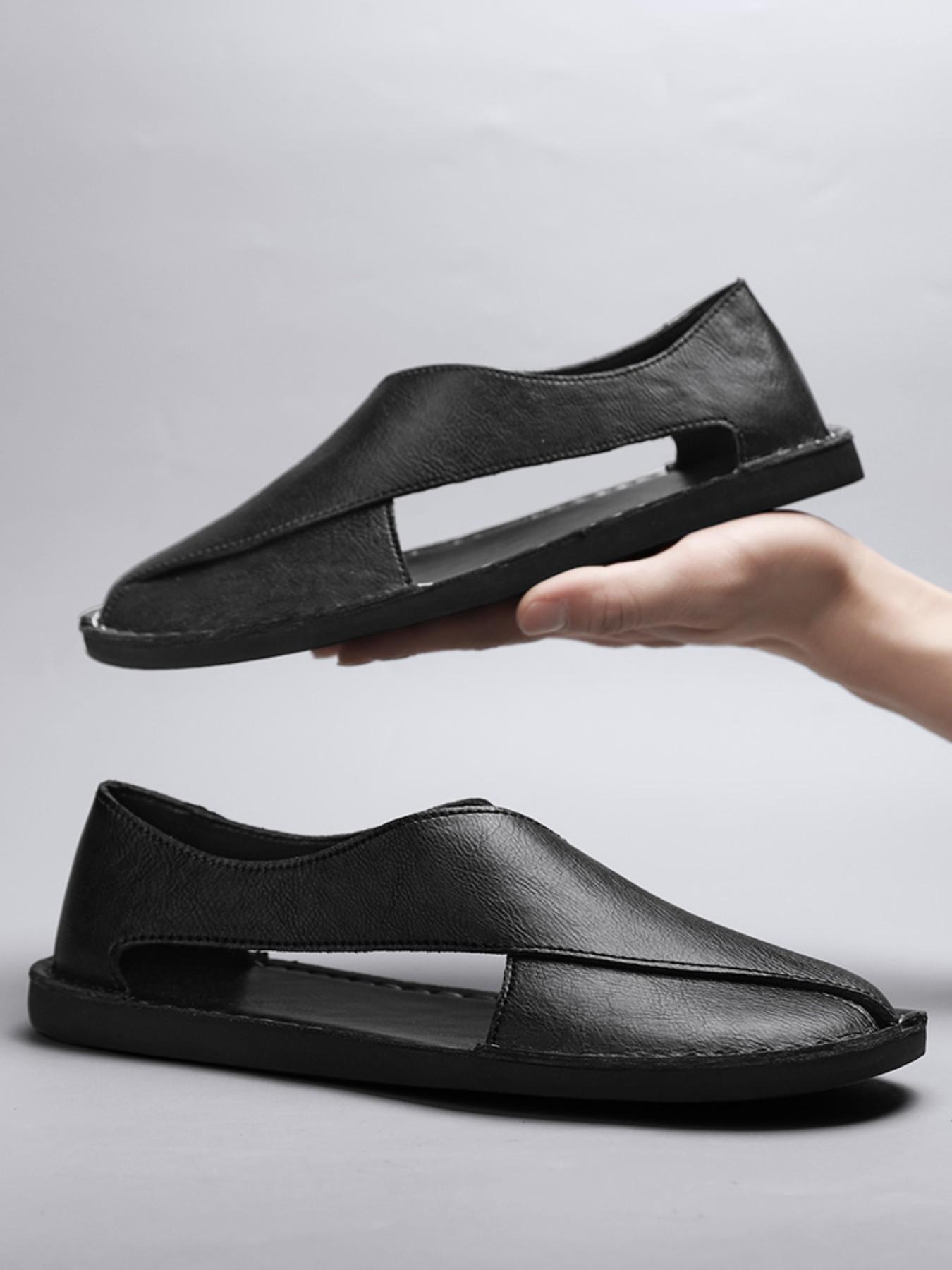 Men's Casual Sandals, Fashion Hollow Out Beach Shoes, Soft Sole, Handmade, Comfortable Footwear, Ideal for Daily Wear and Outdoor Activities