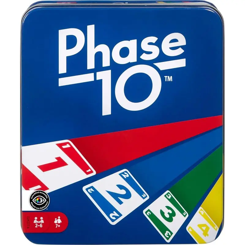 2026 Outdoor sports Mattel Games Phase 10 Card Game in Storage Tin for Ages 7+