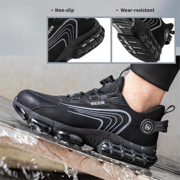 NIEION Steel Toe Shoes for Men Women Wide Lightweight Safety Sneakers Comfortable Safety Shoes Colorful Tennis Work Shoes