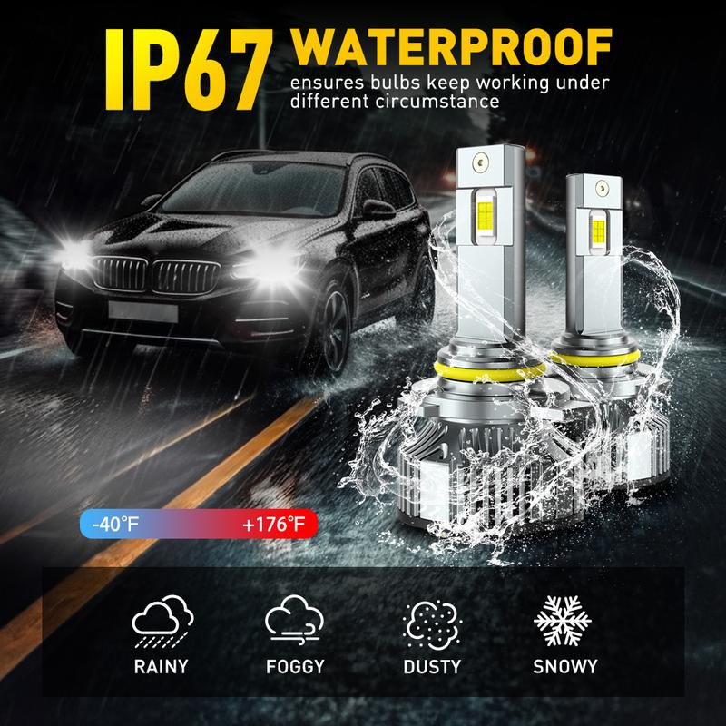 AUXITO 2025 Upgraded 30000LM LED Headlight Bulb ,Fog Lights,with Cooling Fan,H11 9005 9006 9007 H4 H7 H13 9012 D1S D2S D3S D4S D5S,Canbus Ready,Plug-and-Play ,Pack of 2