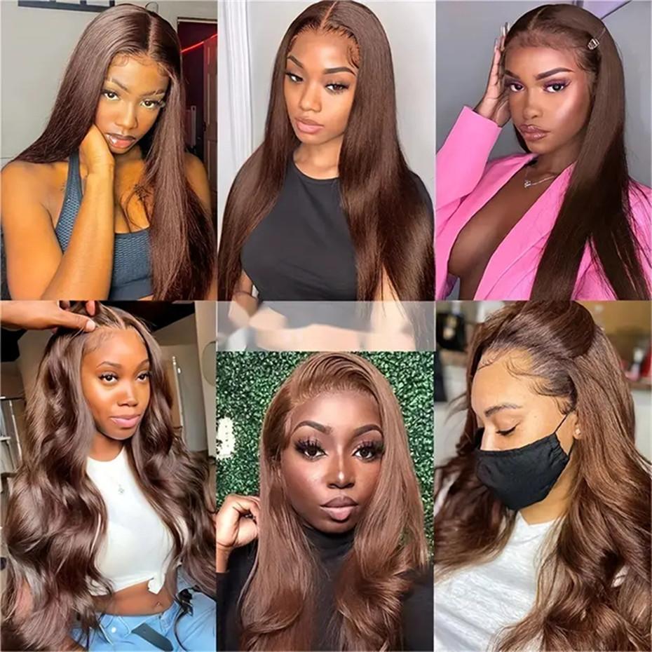 30 32Inch Chocolate Brown 13x4 Lace Front WIgs 13x6 Lace Hair Wigs Preplucked Color #4 Wigs On Sale For Women Bling Hair 30 32Inch Chocolate Brown 13x4 Lace Front WIgs 13x6 Lace Hair Wigs Preplucked Color #4 Wigs On Sale For Women Bling Hair