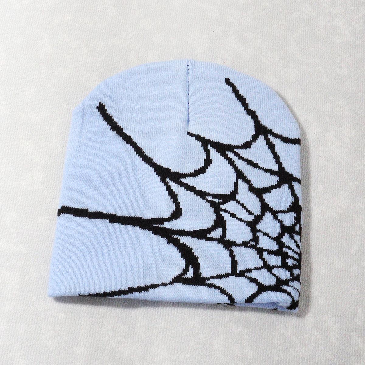 2026 New Spider Web Y2K Jacquard Knitted Beanie, European-American Trend Winter Hat, Sports & Outdoor Accessories for Women, Beanies