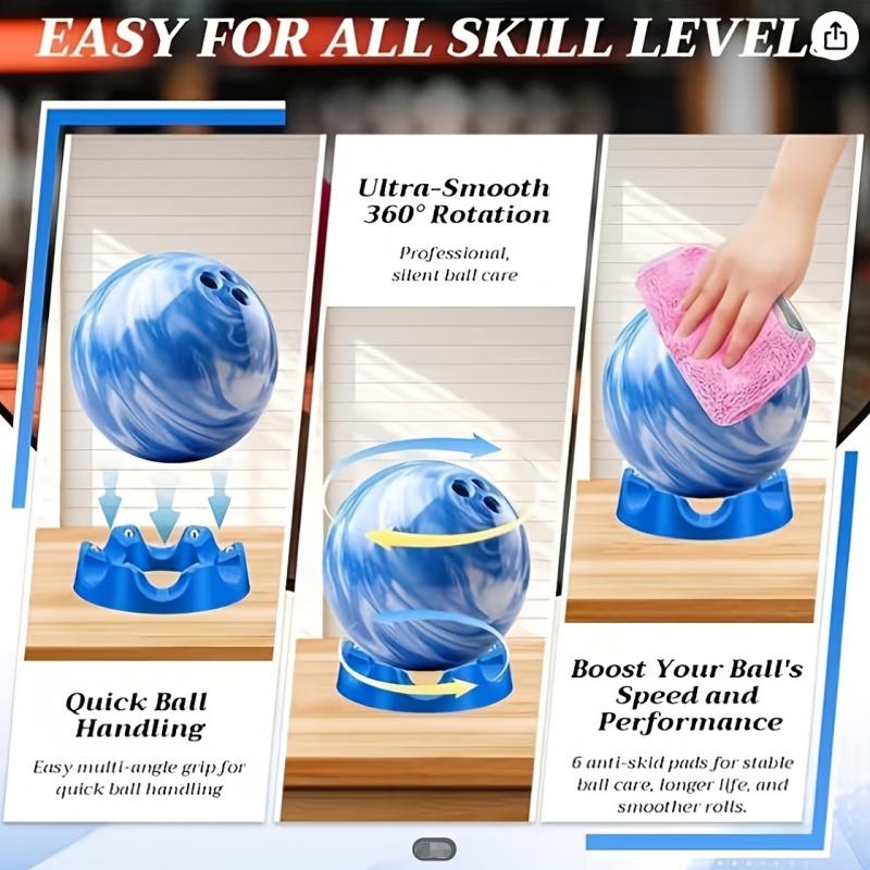 1 bowling rotating bracket, 360 smooth rotating cup holder, with easy-to-use multi-angle grip, suitable for general accessories of bowling, achieving the best performance, cleaning and polishing effect.