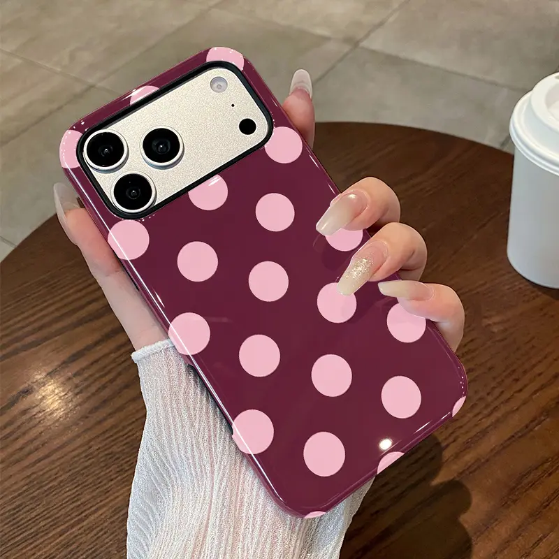 Polka Dot Harmony 2-in-1 Silicone TPU iPhone Case, White - TikTok Shop