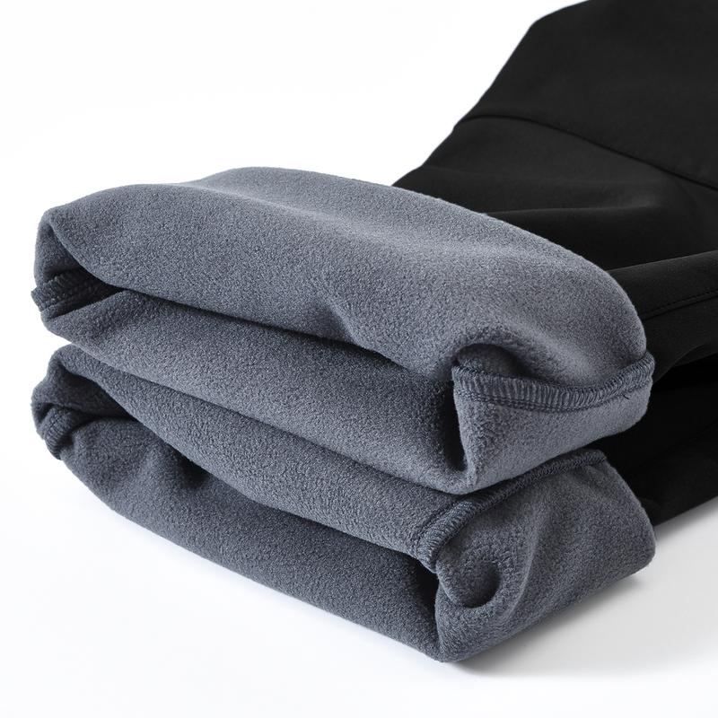 YSENTO Men's Winter Hiking Pants Waterproof Fleece lined Ski Snow Softshell Work Pants 4 Pockets for Outdoor Camping fishing Casual Athletic Jogging