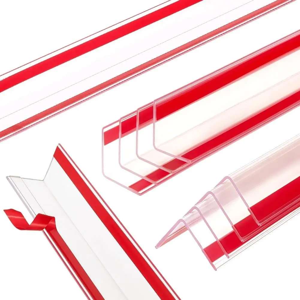 10Pcs Wall Corner Protectors 15.8x1.6 Inch Self Adhesive Transparent PVC Corner Guards Edge Guards Strip for Furniture Cabinet Shelf Drywall Baseboard