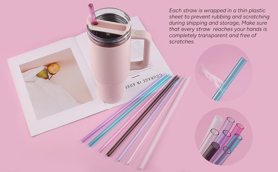 Replacement Straw Compatible with Stanley Quencher 40 oz,30 oz Tumbler, 12 inch Extra Long Reusable Straws Plastic For 40 Oz Cup,Multicolor 14-6 Pack Replacement Straw Compatible with Stanley Quencher 40 oz,30 oz Tumbler, 12 inch Extra Long Reusable Straws Plastic For 40 Oz Cup,Multicolor 14-6 Pack