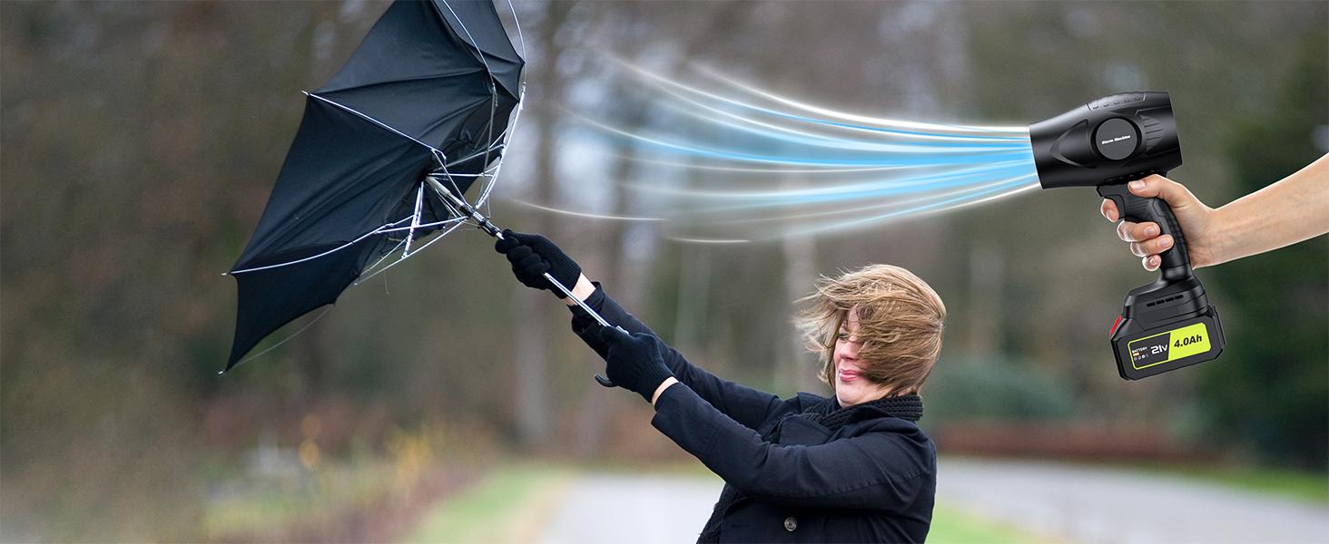 YUQUESEN- Turbo Jet Blower Electric Cordless Leaf Blower Handheld with 2 4.0Ah Batteries & Charger for Patio Cleaning Car Drying Dust Removal Lightweight Design - Home