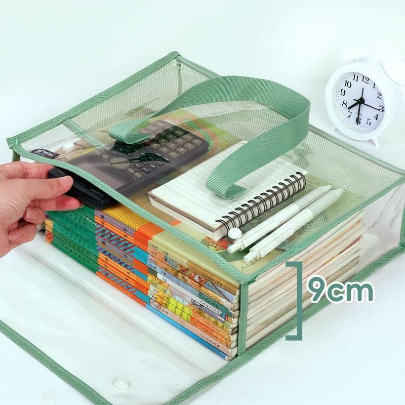 1pc Document Folders, Office Supplies, Expandable Button and Label Pockets, Suitable for School, Home, Office, Commuting, Travel, Portable Design, Transparent and Visible, Ideal for Document & File Organization, Files Organizer