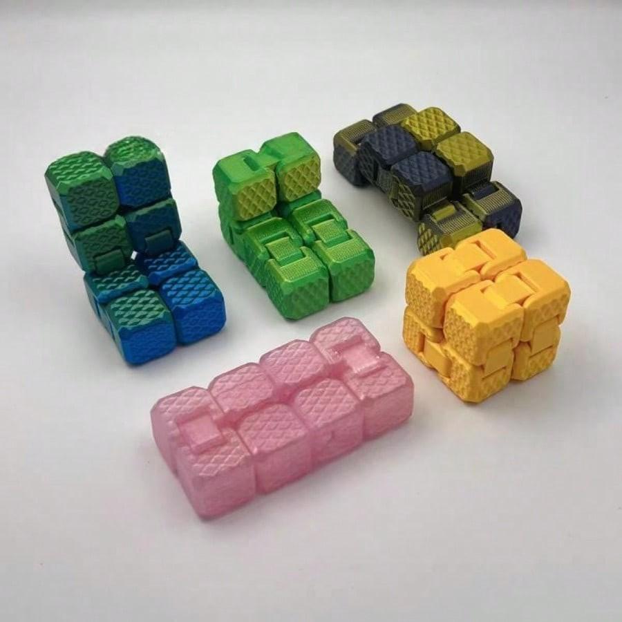 Gradual Color 3D Printed Square Infinite Magic Cube Stress Relief Toy, Creative Educational Gift for Students Adults, Random Color