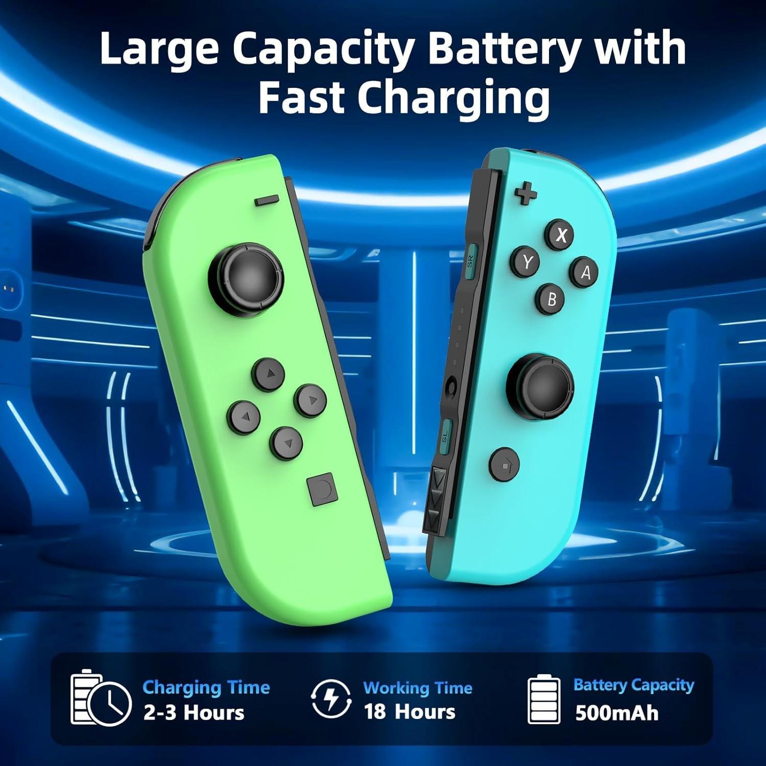 Wireless Controller for Game Handheld, Compatible with Switch Lite Oled, Dual Vibration Function, Cool Replacement Accessory, Game Pad