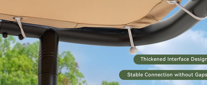 Aoxun Lean-to Gazebo 10x12 Ft Metal Frame Waterproof Roof UV Protection Khaki Wall Mounted Patio Cover for Outdoor Backyard Garden UPF50+ Sun Protection storage