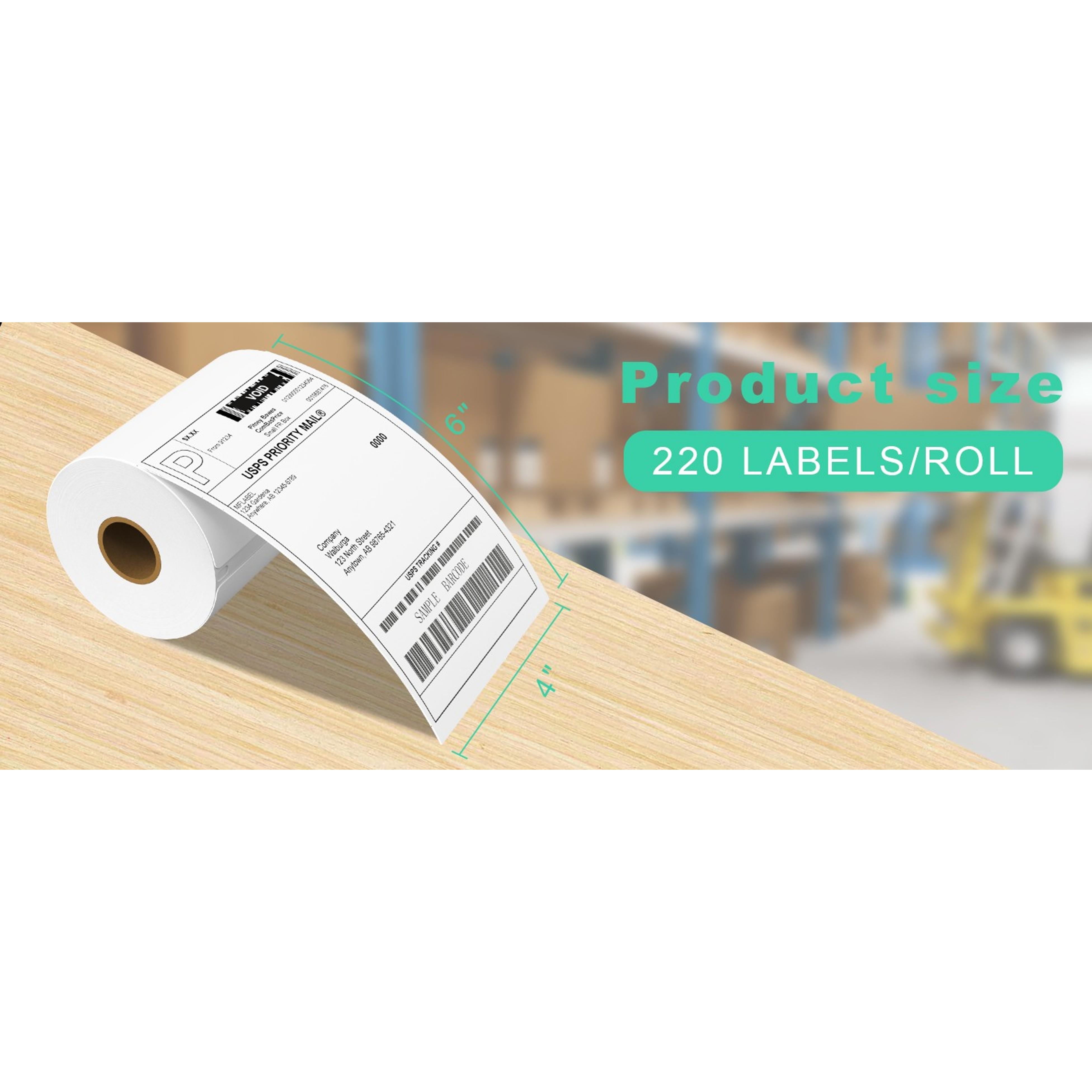 4x6 Direct Thermal Labels (1000 Labels) 4" x 6" Perforated Shipping Labels Compatible with Zebra Printers Fanfold Thermal Label Stickers for Shipping Packages - 1 Stacks White Labels
