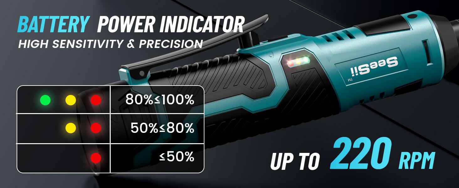 SEESII 3/8" Extended Cordless Ratchet Wrench – 40 Ft-lbs Torque, 6" Long Neck, 220RPM | 2x 2.0Ah Batteries + Fast Charger, 7 Sockets | Ideal for Car Repairs, DIY & Mechanics, Black Friday Deals SEESII 3/8" Extended Cordless Ratchet Wrench – 40 Ft-lbs Torque, 6" Long Neck, 220RPM | 2x 2.0Ah Batteries + Fast Charger, 7 Sockets | Ideal for Car Repairs, DIY & Mechanics, Black Friday Deals
