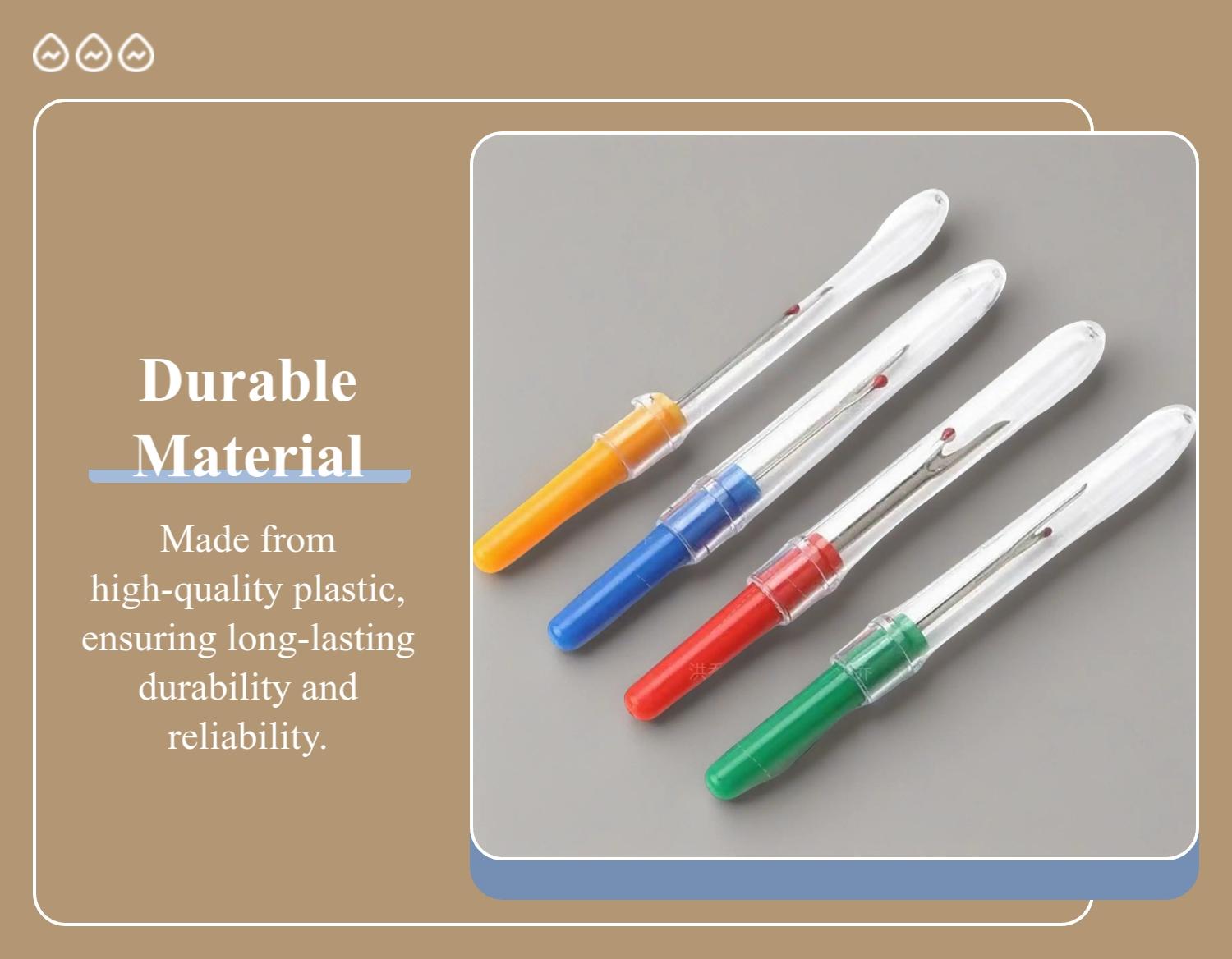 4-Piece Simple Threading Needle Set, Multi-Use Sewing Accessories for Seniors, Includes Threader/looper/thimble, Mixed Colors