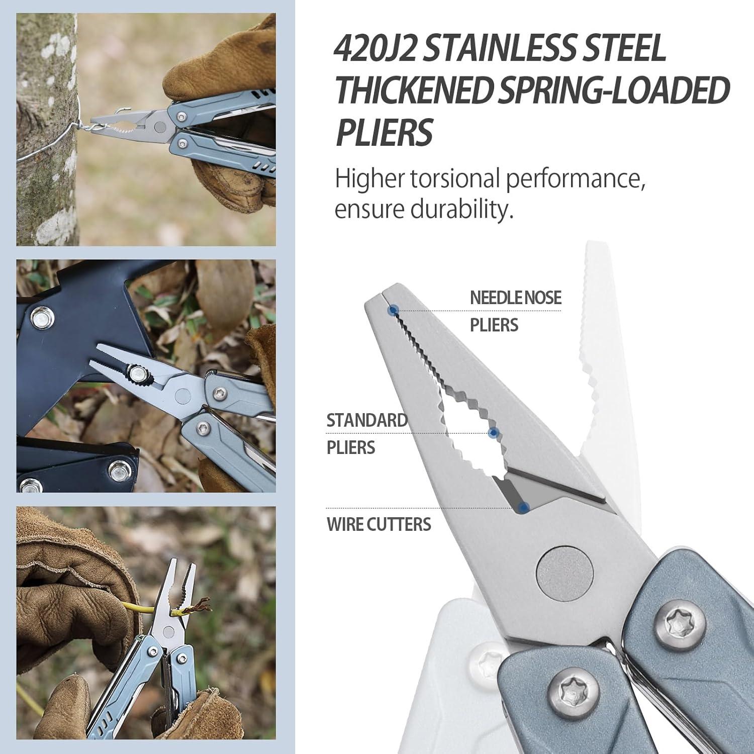 S11 Keychain Multitool, 11-in-1 Compact EDC Pliers with Pocket Knife, Scissors & Screwdrivers, Lightweight Small Multitool for DIY, Travel, Camping, and Gift, Cool Gadget for Men