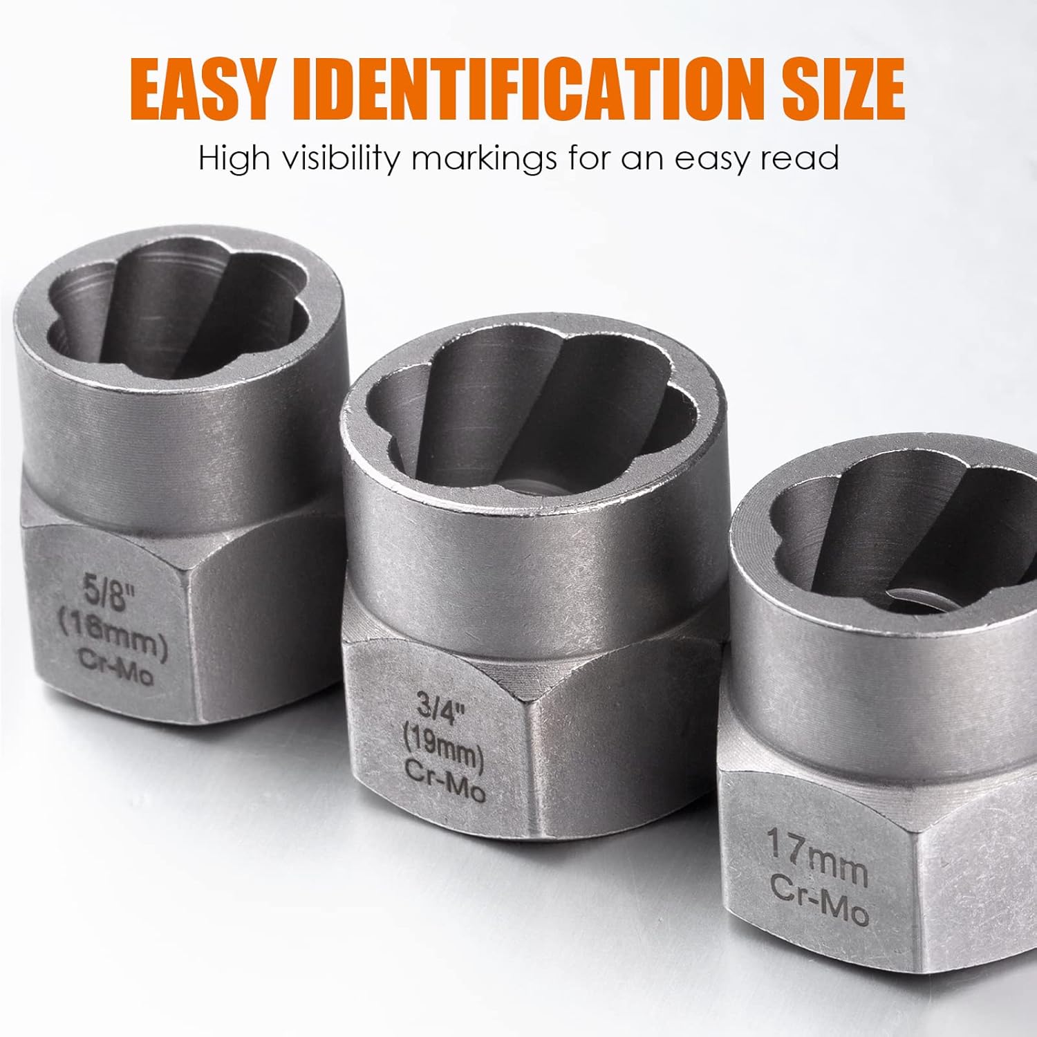 Impact Bolt & Nut Remover Set,13+1 Pieces Bolt Extractor Tool Set with Solid Storage Case,Extraction Socket Set for Removing Damaged,Frozen,Rusted,Rounded-Off Bolts,Nuts and Screws. Halloween/Thanksgiving/Christmas—The Best Choice for Gifts