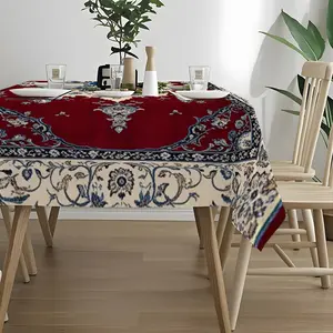 1pc Classic Ethnic Style Tablecloth with Floral Pattern, Background Rectangular Table Cover for Dining, Holidays and Outdoor Patio, Perfect for Parties and Picnics