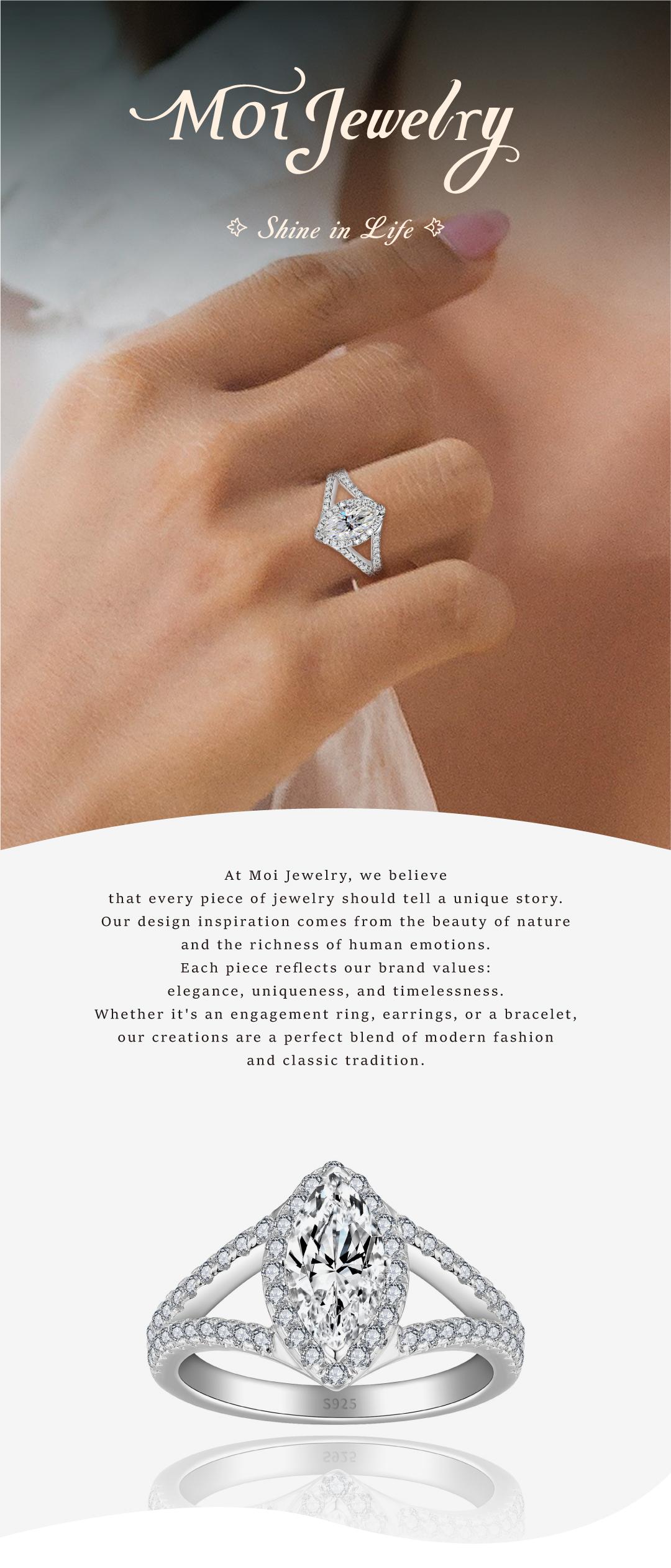 Mystical Horus Eye Design, Full Synthetic Moissanite Ring with Marquise & Round Cut, S925 Sterling Silver, Engagement Ring