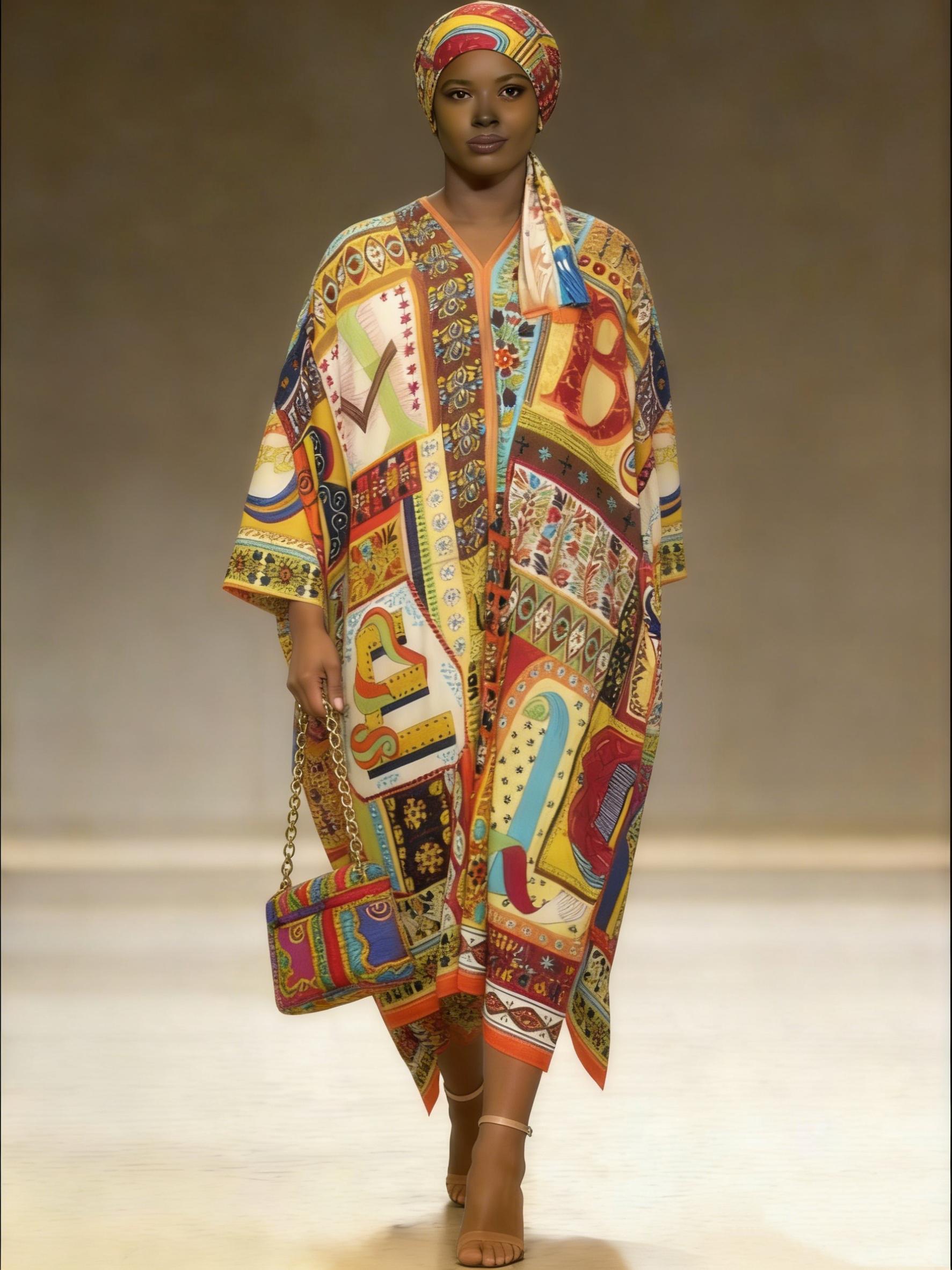 2-piece set woman‘ s Boho Kaftan Beach Cover Up  – Oversized Maxi Dress Beachwear for Summer Vacation & Resort Wear ✨