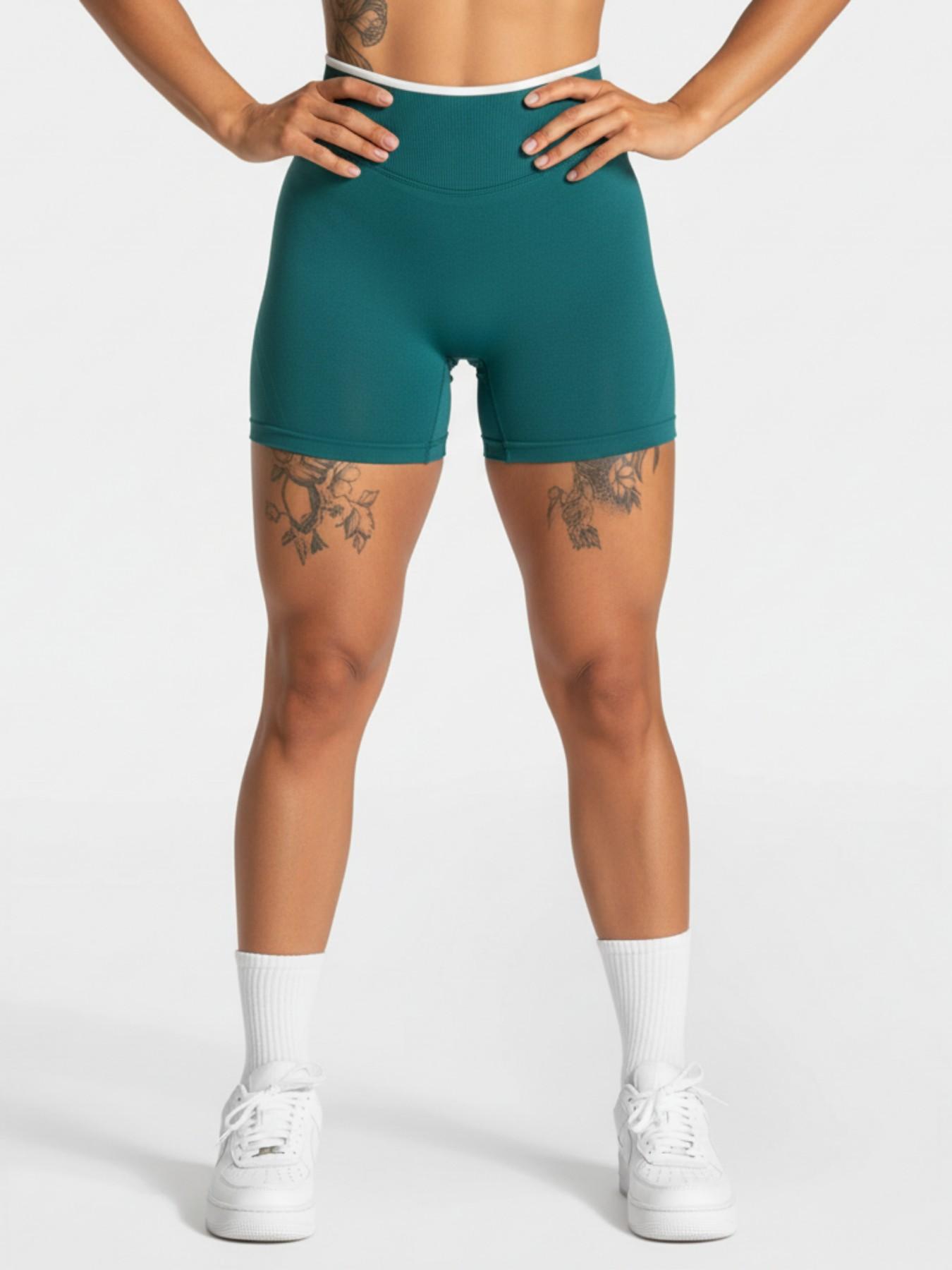 New Women's Color Block Sports Bra and Shorts Sporty Set, High Elastic Shaping Gym Wear for Yoga and Outdoor Training, Perfect for All Seasons