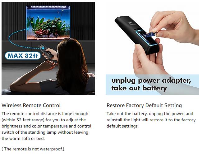 hygger Advanced Remote Control Aquarium Light Customizable Full Spectrum Fish Tank LED with DIY, Default & Weather Mode Freshwater Planted Tank