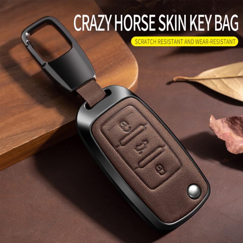 For Volkswagen Key Fob Cover Leather Car Jetta Golf Polo MK6 Passat Tiguan Beetle Key Case Automotive as a holiday gift