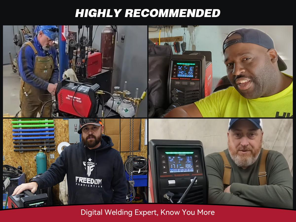 ARCCAPTAIN MIG205MP MIG Welder, All-in-One iControl APP Control Plasma Cutter/Pulsed MIG/Flux Core/Spool Gun/Pulsed HF TIG/Lift TIG/Clean/Stick Aluminum Welding Machine 120/240V Dual Voltage Multiprocess Welders Black Friday, Christmas Gifts for Men/Dad