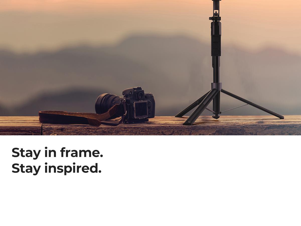 K&F CONCEPT Up to 71” Face Tracking Tripod Selfie Stick | 360° Rotation + Bluetooth Remote + Stand | 2 Fill Lights (Optional) | Black/White Textured (White Same as Black), for Travel/Live Streaming/Vloggers