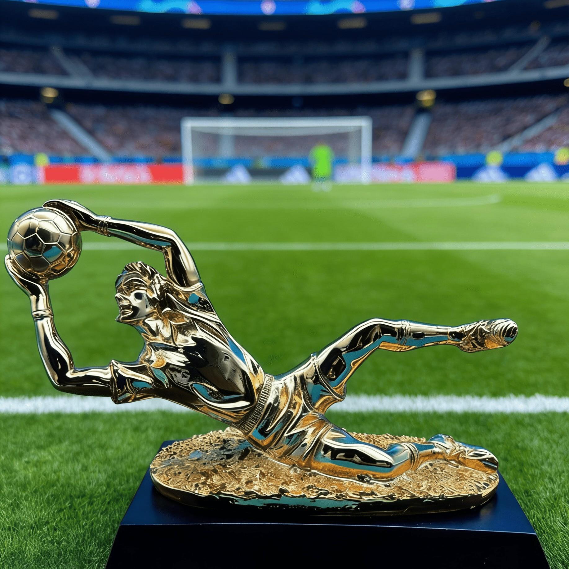 Best Goalkeeper Trophy Model, Football League Award, Fan Memorial Souvenir, Collector's Item, Not Plated with Precious Metal