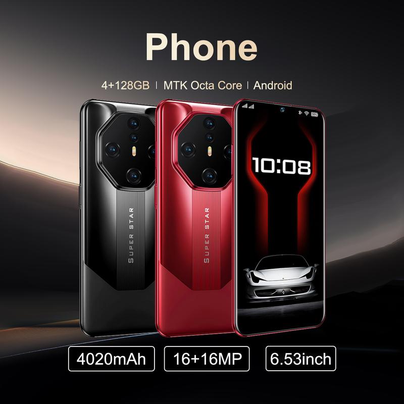 FUFFI 6.53 Inch Smartphone, 4G Network Dual SIM Dual Standby Octa Core Phone, 4+128GB ROM 16+16MP Camera Android Phone Cellphone