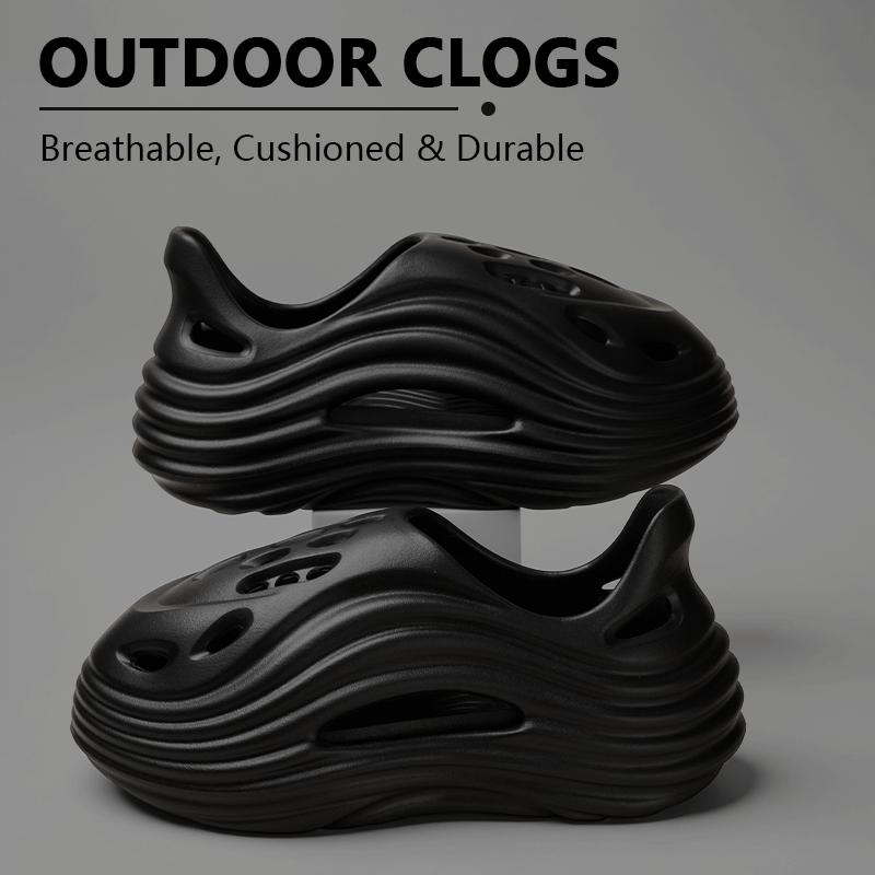 GRIP&GO Men's Alien Fashion Slip-On Sandals EVA Lightweight Outdoor Shoes Non-Slip Sole Soft Comfortable Breathable Tsinelas Black