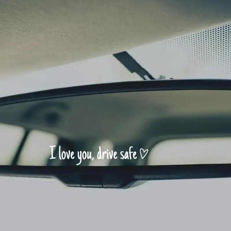 4 Pack ( + ) I Love Driving Safety Car Mirror Stickers, Car Rearview ...