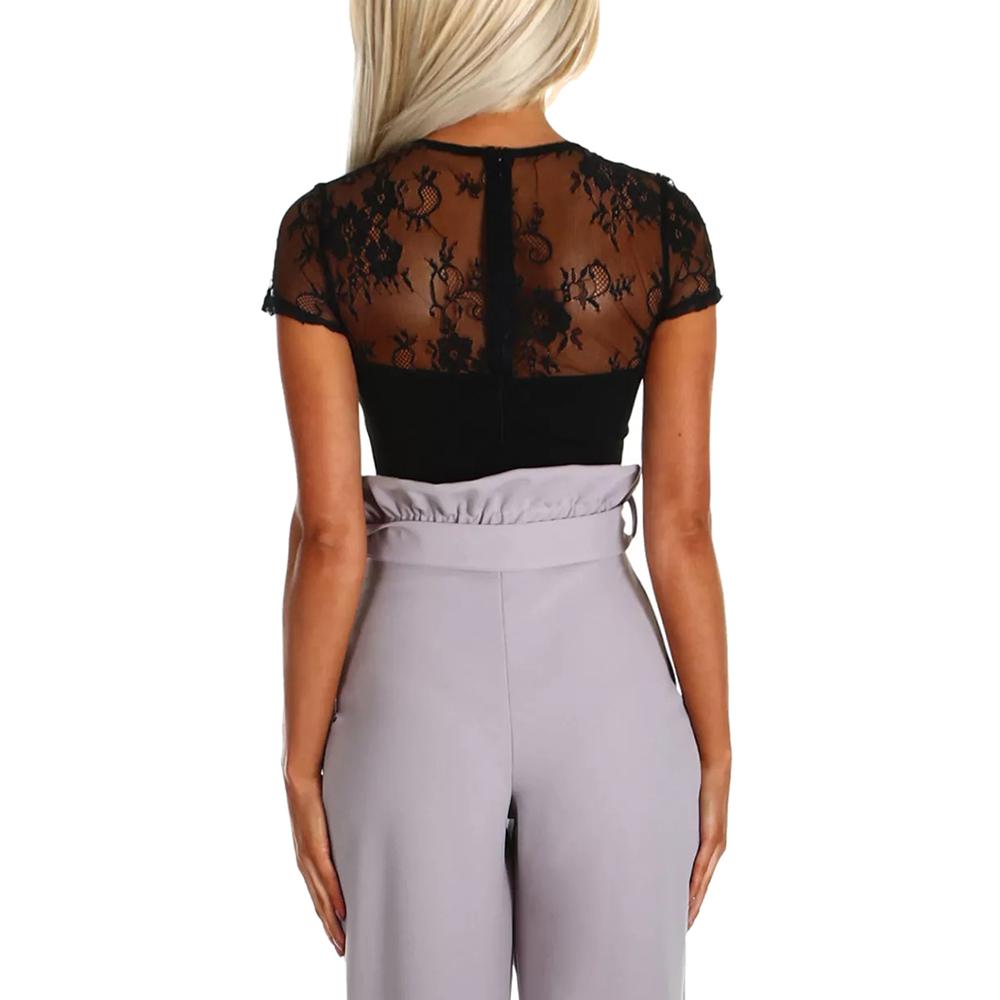 The Ultimate Night Out Top  Women's Sexy Black Sheer Mesh Bodysuit See-Through Top