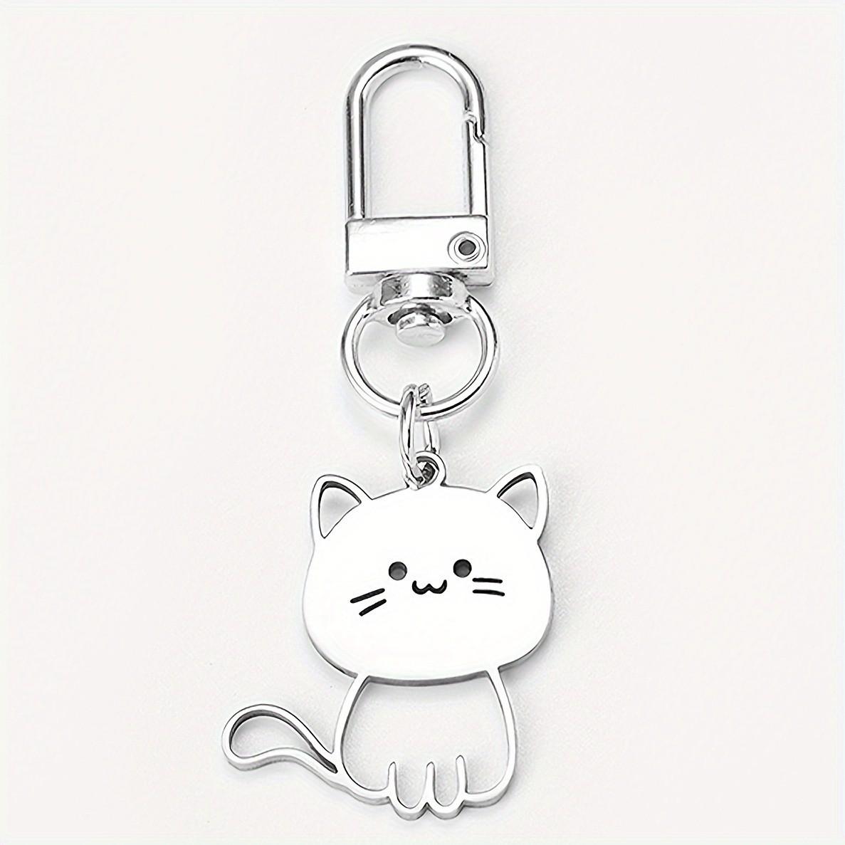 Cute Cat Keychain Set of 2, Cartoon Animal Keychains, Birthday Gift, Suitable for Daily Use and Outdoor Wear