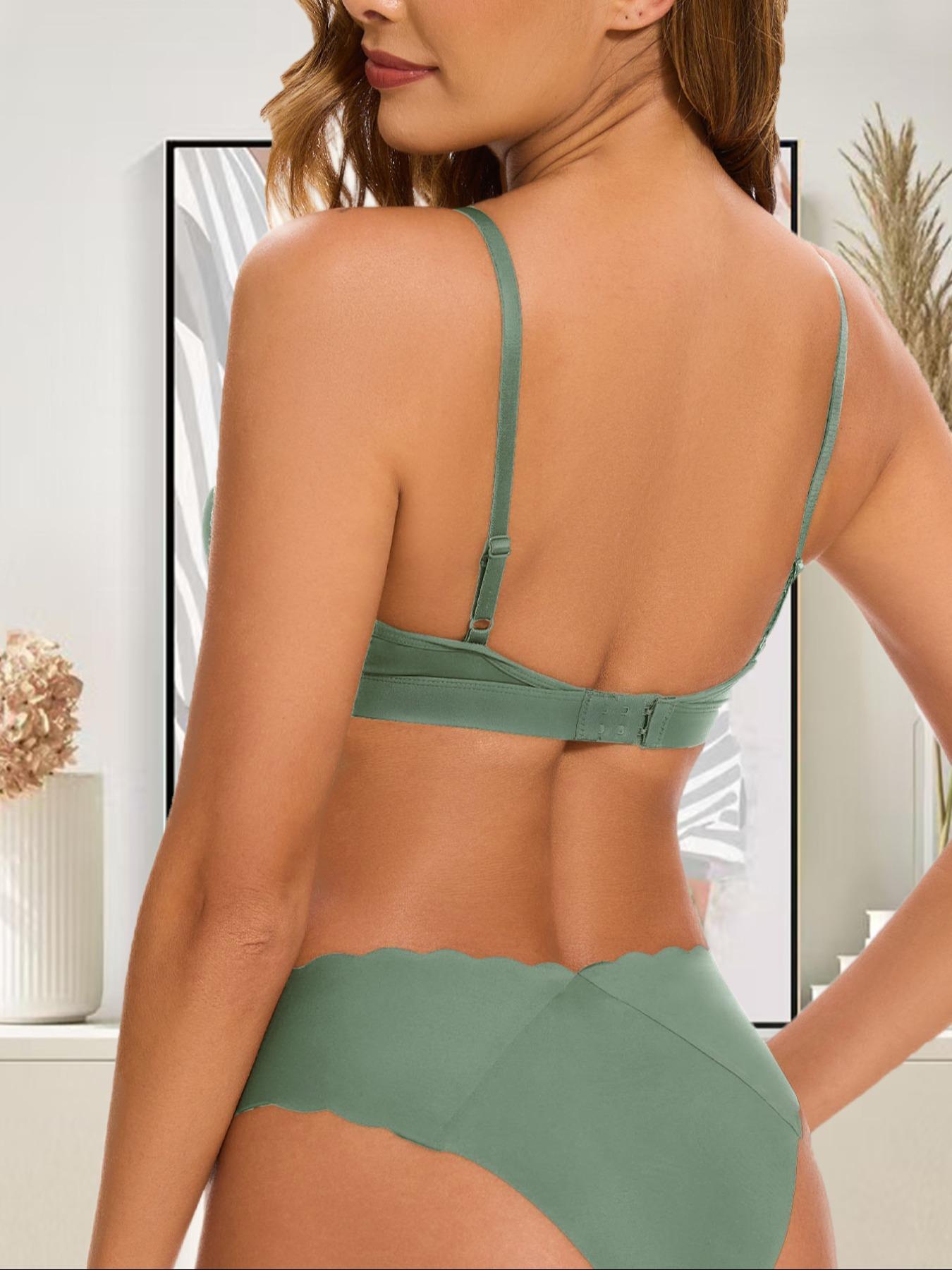 Women's Wireless Bralette Set, Everyday Medium Support Knit Fabric, Removable Pads, Adjustable Straps, Soft & Lightweight Casual Design