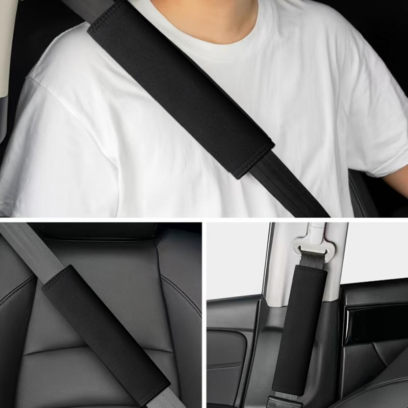 2-Pack Car Seat Belt Shoulder Pads - Soft and Comfortable Protective Covers, Enhance Driving Experience, Black, Seat Belt Shoulder Protectors